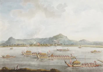 Los barcos del Nawab de Murshidabad en el Ganges, 1814